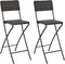 vidaXL - Barstoelen - inklapbaar - 2 - st - rattan - look - HDPE - en - staal - bruin