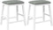 vidaXL - Barstoelen - met - kussens - 2 - st - massief - hout - rubber - wit