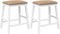 vidaXL - Barstoelen - met - kussens - 2 - st - massief - hout - rubber - wit