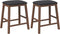 vidaXL - Barstoelen - met - kussens - 2 - st - massief - hout - rubber - bruin
