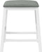 vidaXL - Barstoelen - met - kussens - 2 - st - massief - hout - rubber - wit