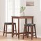 vidaXL - Barstoelen - met - kussens - 2 - st - massief - hout - rubber - bruin