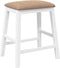 vidaXL - Barstoelen - met - kussens - 2 - st - massief - hout - rubber - wit