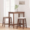 vidaXL - Barstoelen - met - kussens - 2 - st - massief - hout - rubber - bruin