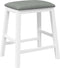 vidaXL - Barstoelen - met - kussens - 2 - st - massief - hout - rubber - wit