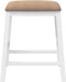 vidaXL - Barstoelen - met - kussens - 2 - st - massief - hout - rubber - wit