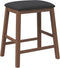 vidaXL - Barstoelen - met - kussens - 2 - st - massief - hout - rubber - bruin