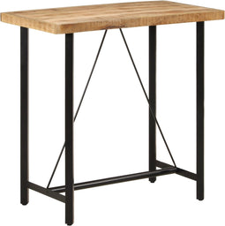 vidaXL - Bartafel - 110x55x107 - cm - massief - mangohout - en - ijzer