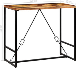vidaXL - Bartafel - 120x60x106 - cm - massief - gerecycled - hout