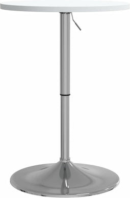 vidaXL - Bartafel - 50x50x90 - cm - bewerkt - hout - en - verchroomd - staal - wit