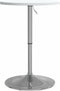 vidaXL - Bartafel - 50x50x90 - cm - bewerkt - hout - en - verchroomd - staal - wit