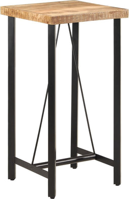 vidaXL - Bartafel - 55x55x107 - cm - massief - mangohout - en - ijzer