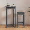 vidaXL - Bartafel - 60x60x110 - cm - massief - grenenhout - grijs
