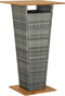 vidaXL - Bartafel - 60x60x110 - cm - poly - rattan - en - massief - acaciahout - grijs