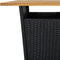 vidaXL - Bartafel - 60x60x110 - cm - poly - rattan - en - massief - acaciahout - zwart