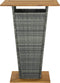 vidaXL - Bartafel - 80x80x110 - cm - poly - rattan - en - massief - acaciahout - grijs