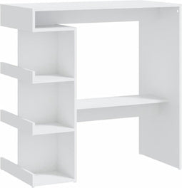vidaXL - Bartafel - met - opbergrek - 100x50x101,5 - cm - bewerkt - hout - wit