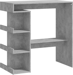 vidaXL - Bartafel - met - opbergrek - 100x50x101,5 - cm - bewerkt - hout - betongrijs