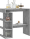 vidaXL - Bartafel - met - opbergrek - 100x50x101,5 - cm - bewerkt - hout - betongrijs