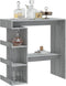 vidaXL - Bartafel - met - opbergrek - 100x50x101,5 - cm - grijs - sonoma
