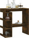 vidaXL - Bartafel - met - opbergrek - 100x50x101,5 - cm - hout - gerookt - eiken
