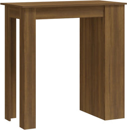 vidaXL - Bartafel - met - opbergrek - 102x50x103,5 - cm - bewerkt - hout - bruin - eiken
