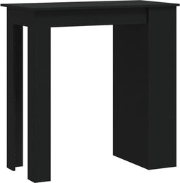 vidaXL - Bartafel - met - opbergrek - 102x50x103,5 - cm - bewerkt - hout - zwart