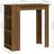 vidaXL - Bartafel - met - opbergrek - 102x50x103,5 - cm - bewerkt - hout - bruin - eiken
