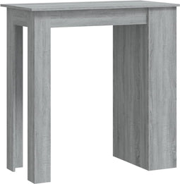 vidaXL - Bartafel - met - opbergrek - 102x50x103,5 - cm - hout - grijs - sonoma