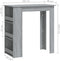 vidaXL - Bartafel - met - opbergrek - 102x50x103,5 - cm - hout - grijs - sonoma