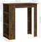 vidaXL - Bartafel - met - opbergrek - 102x50x103,5 - cm - hout - gerookt - eiken