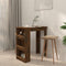 vidaXL - Bartafel - met - opbergrek - 102x50x103,5 - cm - hout - gerookt - eiken