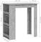 vidaXL - Bartafel - met - opbergrek - 102x50x103,5 - cm - spaanplaat - betongrijs