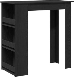 vidaXL - Bartafel - met - opbergrek - 102x50x103,5 - cm - zwart - eikenkleurig