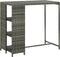vidaXL - Bartafel - met - opbergrek - 120x60x110 - cm - poly - rattan - grijs