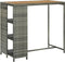 vidaXL - Bartafel - met - opbergrek - 120x60x110 - cm - poly - rattan - grijs
