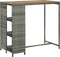vidaXL - Bartafel - met - opbergrek - 120x60x110 - cm - poly - rattan - grijs