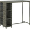 vidaXL - Bartafel - met - opbergrek - 120x60x110 - cm - poly - rattan - grijs