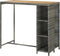 vidaXL - Bartafel - met - opbergrek - 120x60x110 - cm - poly - rattan - grijs