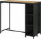 vidaXL - Bartafel - met - opbergrek - 120x60x110 - cm - poly - rattan - zwart