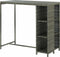 vidaXL - Bartafel - met - opbergrek - 120x60x110 - cm - poly - rattan - grijs