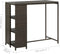 vidaXL - Bartafel - met - opbergrek - 120x60x110 - cm - poly - rattan - bruin