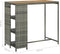 vidaXL - Bartafel - met - opbergrek - 120x60x110 - cm - poly - rattan - grijs
