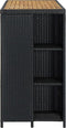 vidaXL - Bartafel - met - opbergrek - 120x60x110 - cm - poly - rattan - zwart