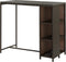 vidaXL - Bartafel - met - opbergrek - 120x60x110 - cm - poly - rattan - bruin