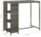 vidaXL - Bartafel - met - opbergrek - 120x60x110 - cm - poly - rattan - grijs