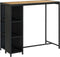 vidaXL - Bartafel - met - opbergrek - 120x60x110 - cm - poly - rattan - zwart