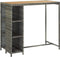 vidaXL - Bartafel - met - opbergrek - 120x60x110 - cm - poly - rattan - grijs