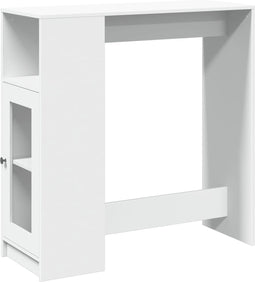 vidaXL - Bartafel - met - rekken - 101x40x103,5 - cm - bewerkt - hout - wit