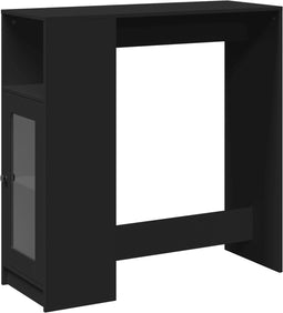 vidaXL - Bartafel - met - rekken - 101x40x103,5 - cm - bewerkt - hout - zwart
